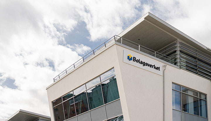 En del av Bolagsverkets byggnad på Stuvarvägen.