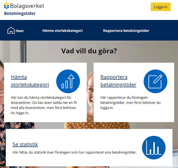 Bild på startsidan av tjänsten Betalningstider.